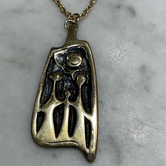 Vintage Brutalist Mid-Century Pendent and Necklace - Picture 5 of 5